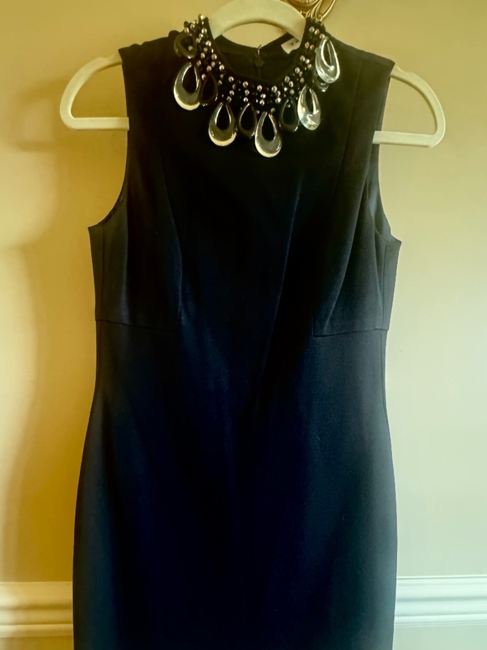 Trina Turk Black Fitted Mock Turtle Neck Cocktail Dress